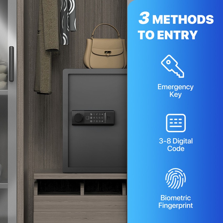 Biometric Home Safe with Fingerprint Digital Lock for Cash & Jewelry, 1.8 Cubic Feet, RPNB RP50FSA