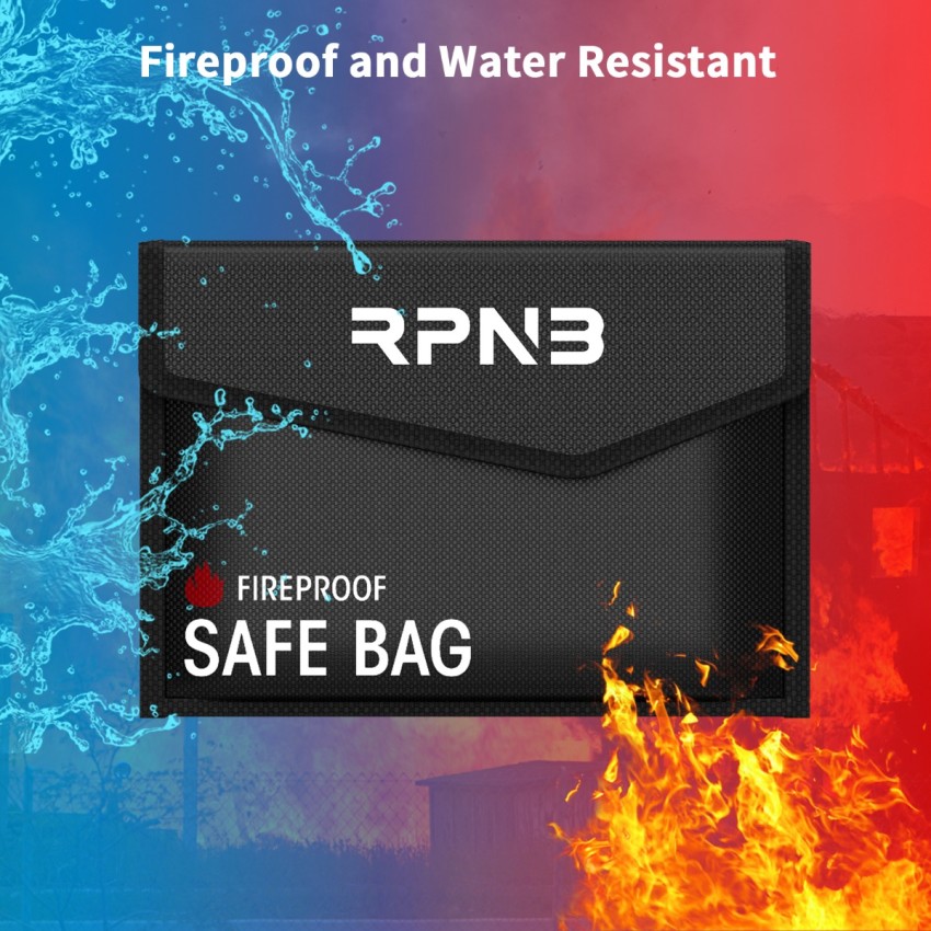 Portable Fireproof Document Bag With Non-Itchy Silicone Coated, 11 ×8 Inches