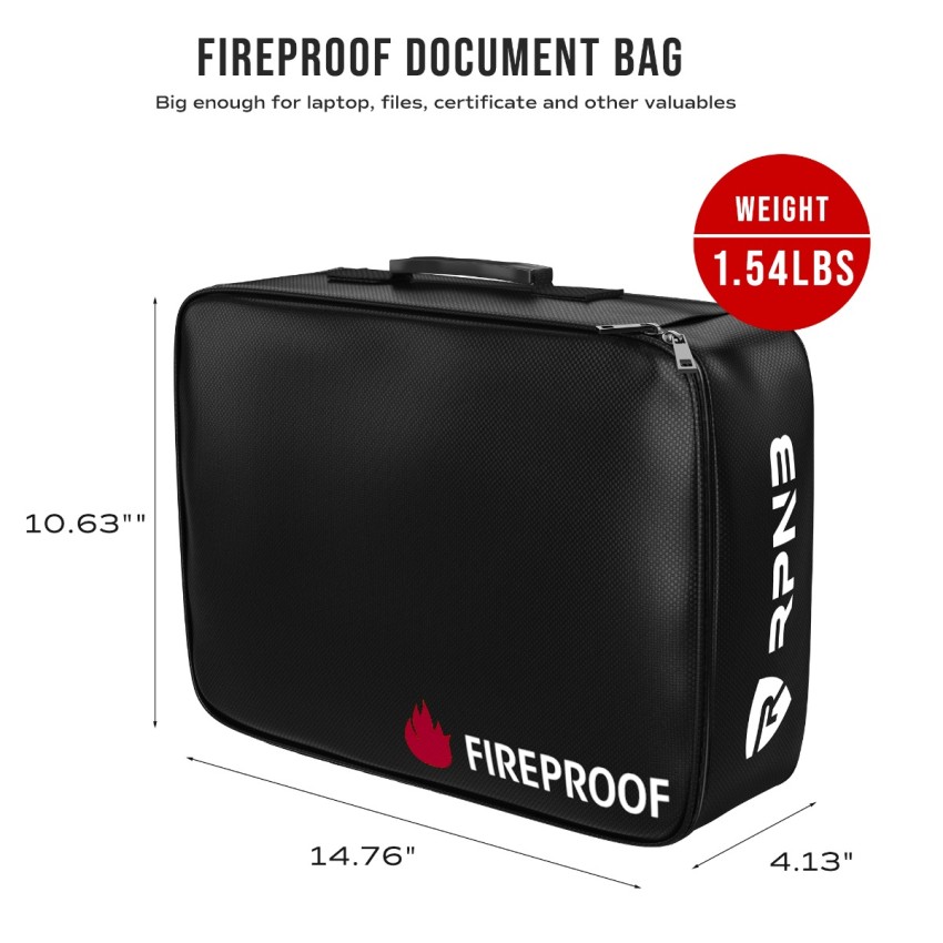RPNB Fireproof Document Organizer Bag with Lock, Multi-Layer Water Safe Storage for money,file and other valuables