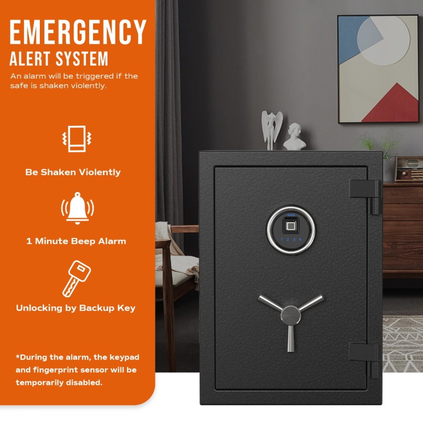 High Capacity Digital Fireproof Safe with Adjustable Shelf for Money & Jewelry, 1.29 Cubic Feet, RPNB RPFS50